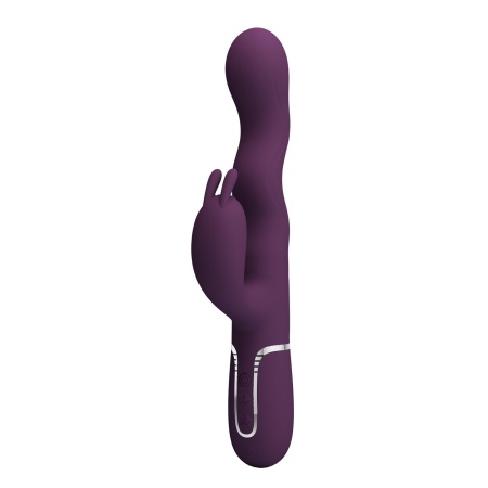 Wibrator króliczek Laursen Dark Purple - falujący ruch, 7 trybów wibracji, silikon medyczny - 3