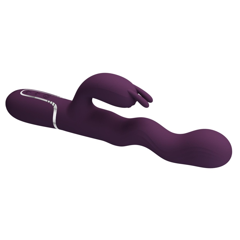Wibrator króliczek Laursen Dark Purple - falujący ruch, 7 trybów wibracji, silikon medyczny - 4