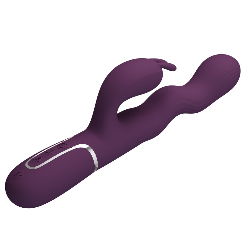 Wibrator króliczek Laursen Dark Purple - falujący ruch, 7 trybów wibracji, silikon medyczny - 5
