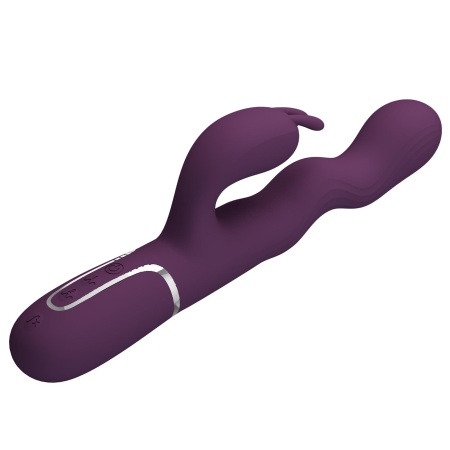 Wibrator króliczek Laursen Dark Purple - falujący ruch, 7 trybów wibracji, silikon medyczny - 5