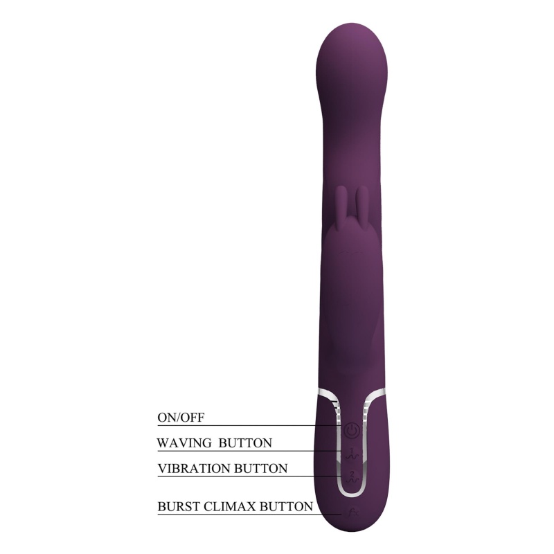 Wibrator króliczek Laursen Dark Purple - falujący ruch, 7 trybów wibracji, silikon medyczny - 9