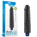 Wibrator dildo Real Softee 24 cm z TPE i 10 trybami wibracji – czarny - 1
