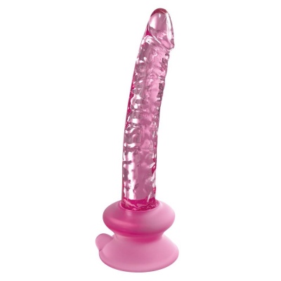 Szklane dildo Icicles No. 86 z podstawą ssącą i krzywizną 7°, 17 cm - 1 2