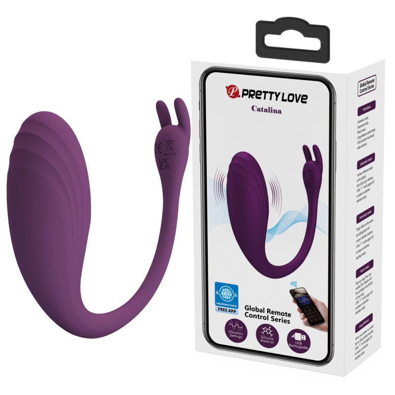 Wibracyjne jajeczko Catalina z aplikacją, 21 cm - 1