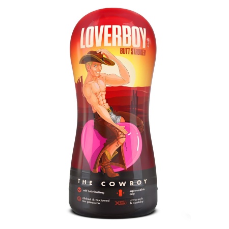 Masturbator samosmarujący LOVERBOY COWBOY z TPE, zaworem kontroli podciśnienia i wyciskanym kubkiem, 17,7 cm - 1