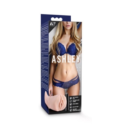Masturbator waginalny M for Men Ashley Vanilla z wibrującym pociskiem - TPE X5, długość 13,3 cm - 1