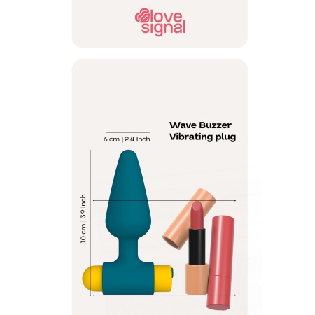 Wibrujący korek analny Wave Buzzer - 3 prędkości, 7 programów, 10 cm - 7