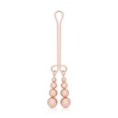 Klamra na łechtaczkę Rosy Gold Subtle Weight - metalowa, dwuramienna, z obciążnikami 20 g - 1