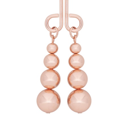 Klamra na łechtaczkę Rosy Gold Subtle Weight - metalowa, dwuramienna, z obciążnikami 20 g - 4
