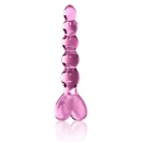 Szklane dildo Icicles No. 43 Pink z uchwytem w kształcie serca, 20 cm, Ø 3,5 cm - 2