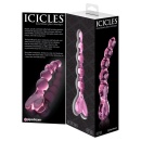 Szklane dildo Icicles No. 43 Pink z uchwytem w kształcie serca, 20 cm, Ø 3,5 cm - 6