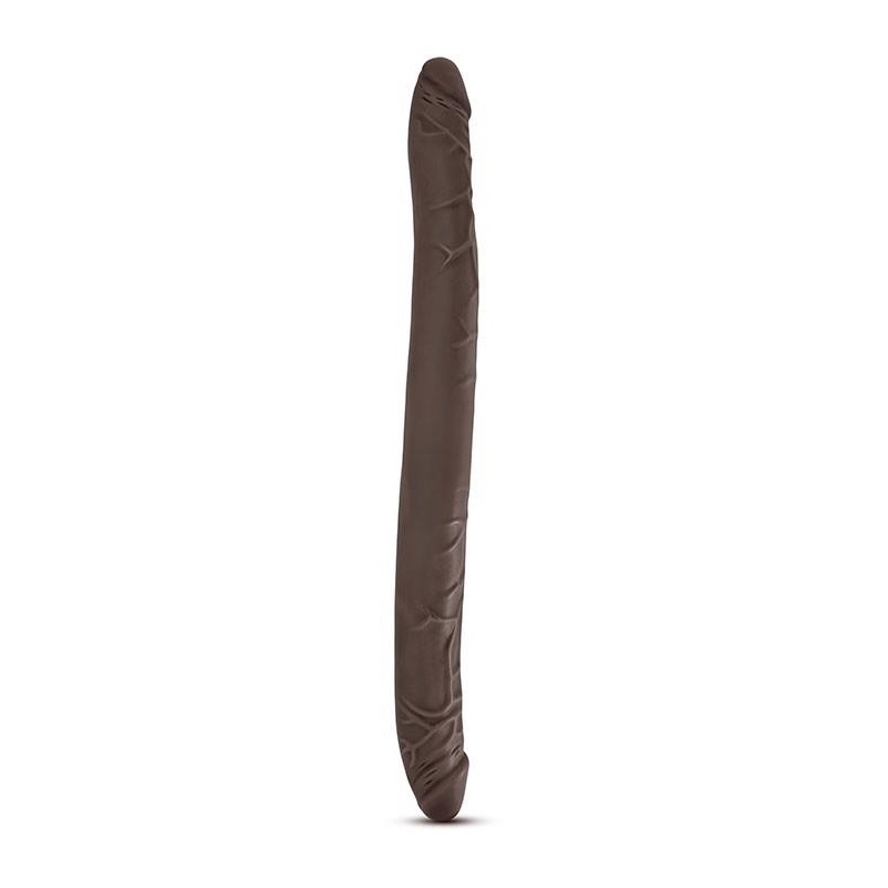 Dildo dwustronne 16 Inch Chocolate - realistyczna konstrukcja anatomiczna, długość 40,6 cm, średnica 3,8 cm - 2