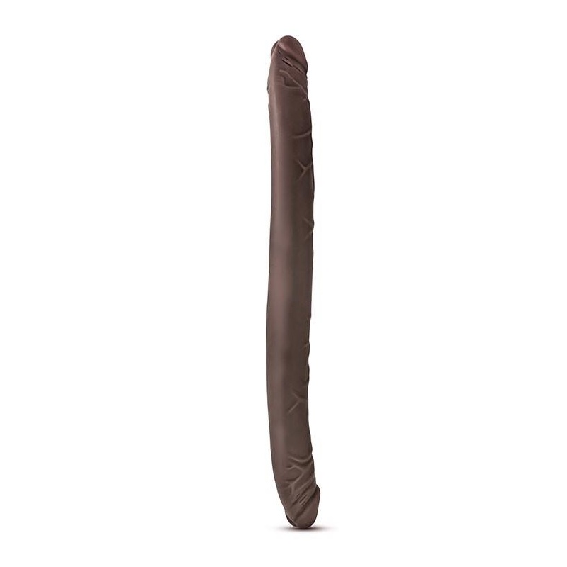 Dildo dwustronne 16 Inch Chocolate - realistyczna konstrukcja anatomiczna, długość 40,6 cm, średnica 3,8 cm - 3