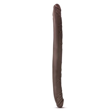 Dildo dwustronne 16 Inch Chocolate - realistyczna konstrukcja anatomiczna, długość 40,6 cm, średnica 3,8 cm - 3
