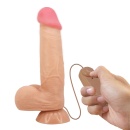 Wibrujące dildo Sliding Skin 8,5'' z przesuwną skórą, ruchomym rdzeniem i przyssawką — 21,8 cm - 3