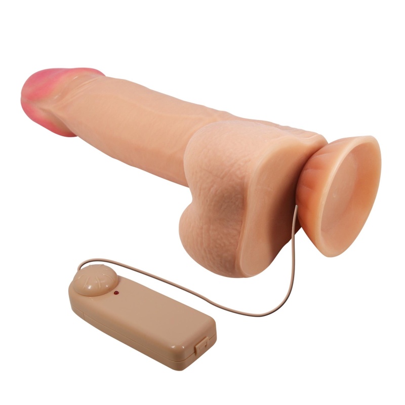 Wibrujące dildo Sliding Skin 8,5'' z przesuwną skórą, ruchomym rdzeniem i przyssawką — 21,8 cm - 5