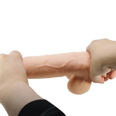Wibrujące dildo Sliding Skin 8,5'' z przesuwną skórą, ruchomym rdzeniem i przyssawką — 21,8 cm - 9