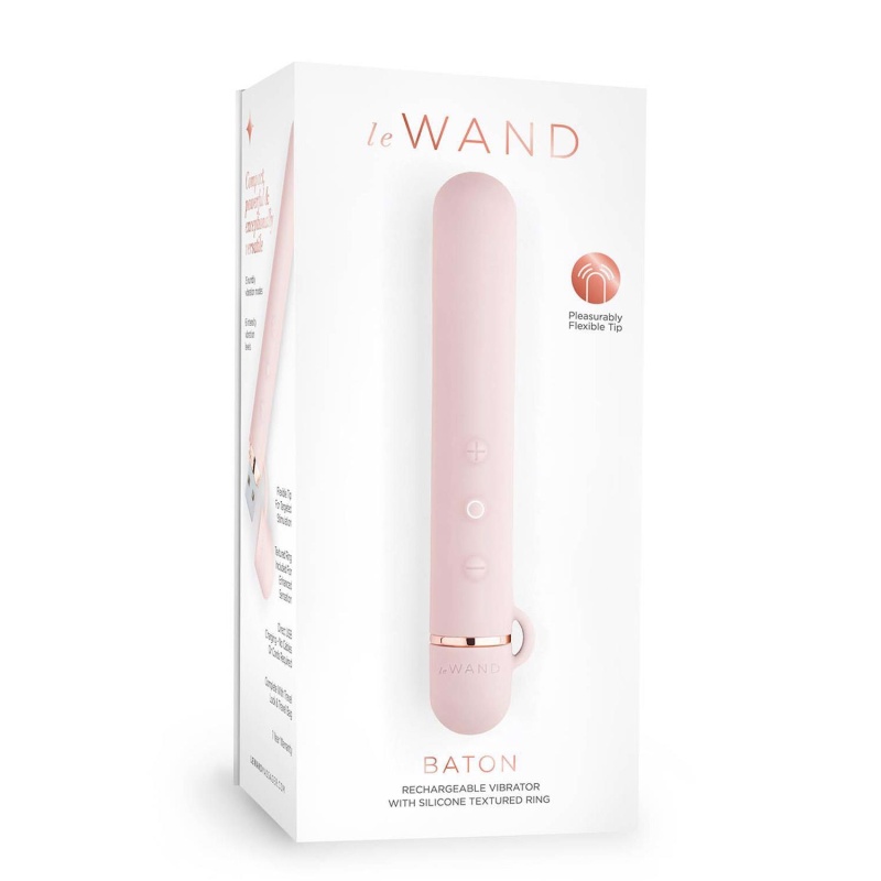 Baton Rose Gold - wibrator slim z silikonowym pierścieniem i elastyczną końcówką, 11,9 cm, Ø 1,8 cm - 1