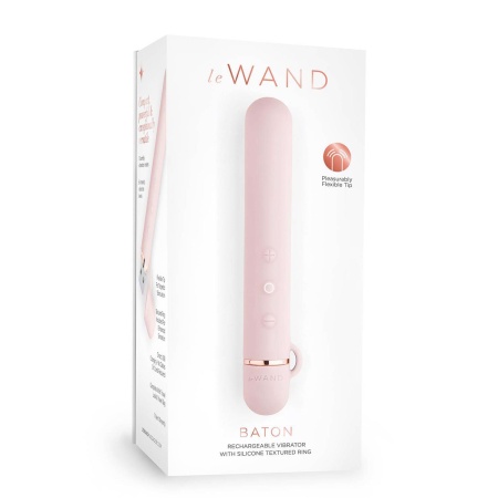 Baton Rose Gold - wibrator slim z silikonowym pierścieniem i elastyczną końcówką, 11,9 cm, Ø 1,8 cm - 1