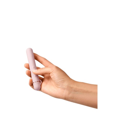 Baton Rose Gold - wibrator slim z silikonowym pierścieniem i elastyczną końcówką, 11,9 cm, Ø 1,8 cm - 3