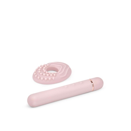 Baton Rose Gold - wibrator slim z silikonowym pierścieniem i elastyczną końcówką, 11,9 cm, Ø 1,8 cm - 5