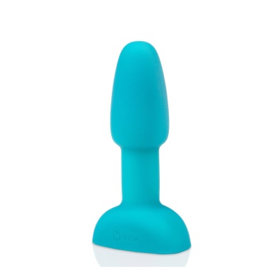 Korek analny Rimming Petite Teal z obrotowymi koralikami i wibracją, 10 cm - 1 2