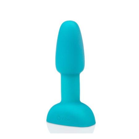 Korek analny Rimming Petite Teal z obrotowymi koralikami i wibracją, 10 cm - 2