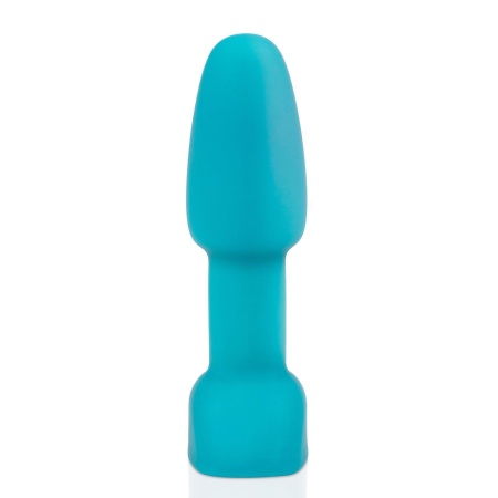 Korek analny Rimming Petite Teal z obrotowymi koralikami i wibracją, 10 cm - 3