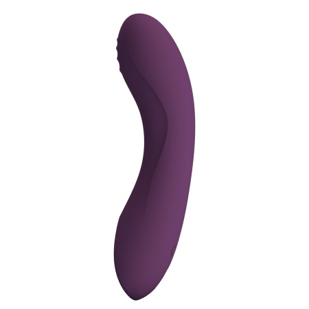 Wibrator Lloyde Purple - zakrzywiony silikon, 10 trybów wibracji, długość całkowita 12,7 cm, średnica 3,6 cm - 3