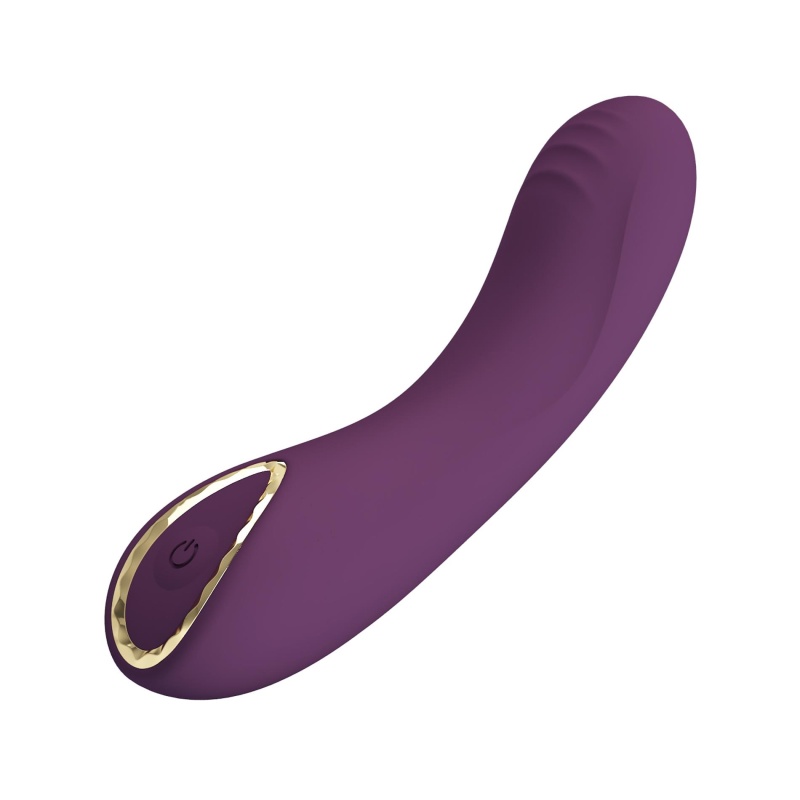 Wibrator Lloyde Purple - zakrzywiony silikon, 10 trybów wibracji, długość całkowita 12,7 cm, średnica 3,6 cm - 5