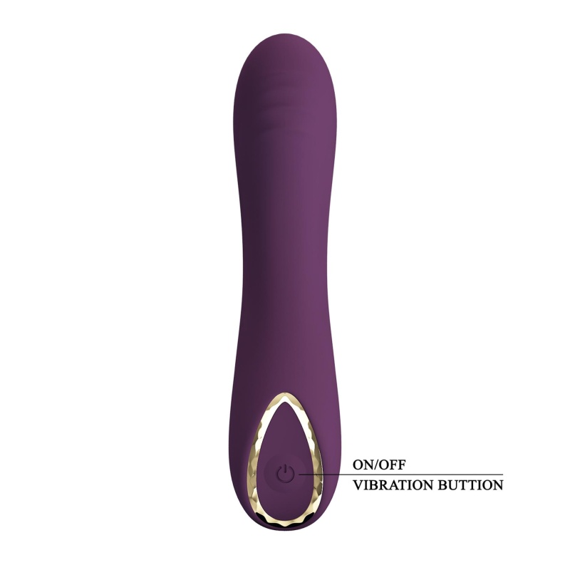 Wibrator Lloyde Purple - zakrzywiony silikon, 10 trybów wibracji, długość całkowita 12,7 cm, średnica 3,6 cm - 6