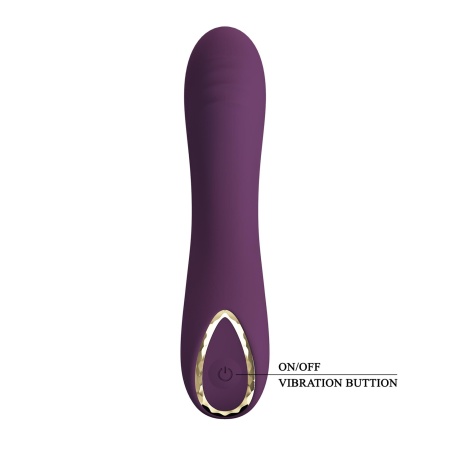 Wibrator Lloyde Purple - zakrzywiony silikon, 10 trybów wibracji, długość całkowita 12,7 cm, średnica 3,6 cm - 6