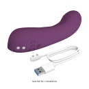 Wibrator Lloyde Purple - zakrzywiony silikon, 10 trybów wibracji, długość całkowita 12,7 cm, średnica 3,6 cm - 7