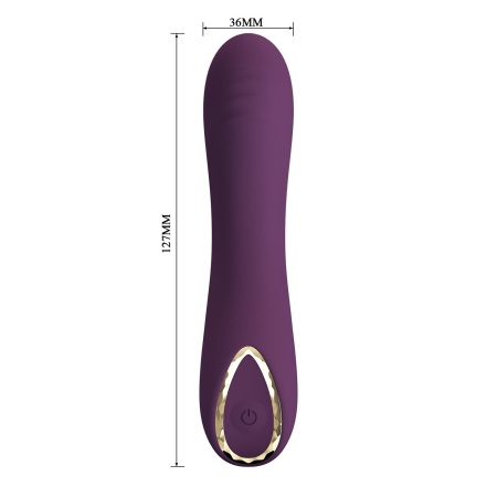 Wibrator Lloyde Purple - zakrzywiony silikon, 10 trybów wibracji, długość całkowita 12,7 cm, średnica 3,6 cm - 8