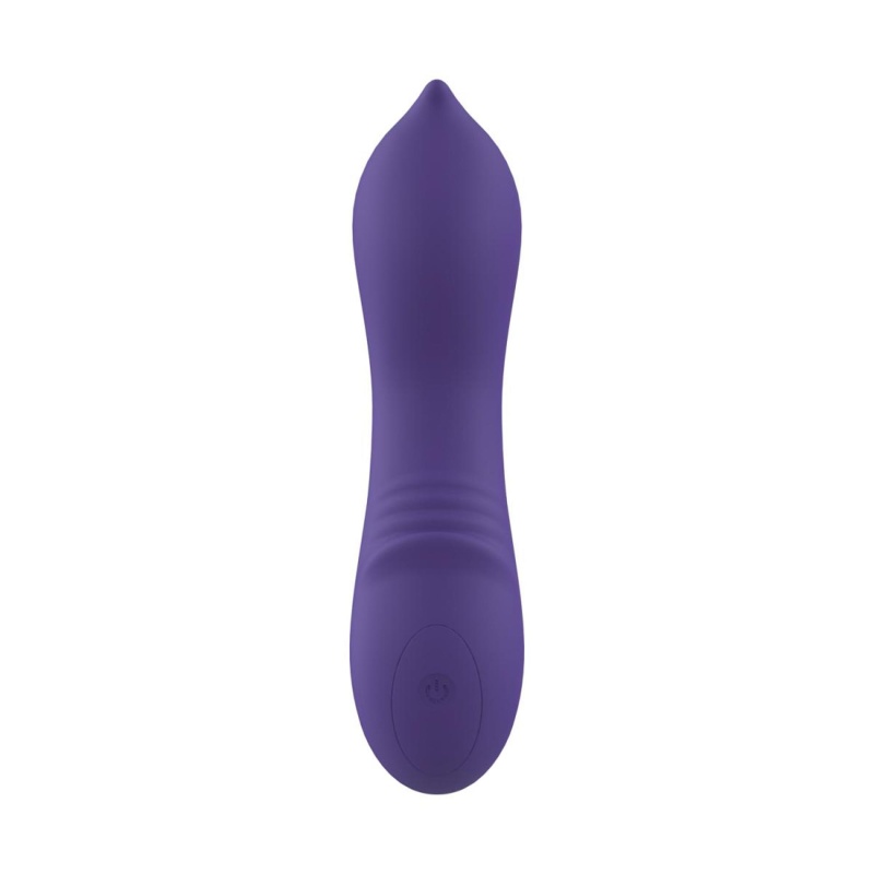 Curling Mini Vibrator - zakrzywiona końcówka come-hither, silikon medyczny, 17,4 cm, kolor Midnight Violet - 2