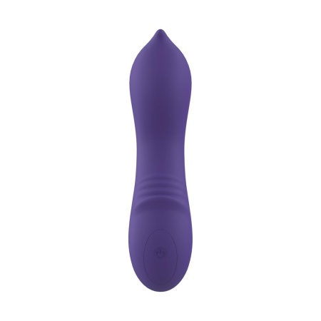 Curling Mini Vibrator - zakrzywiona końcówka come-hither, silikon medyczny, 17,4 cm, kolor Midnight Violet - 2