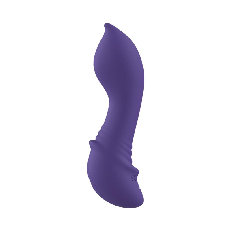 Curling Mini Vibrator - zakrzywiona końcówka come-hither, silikon medyczny, 17,4 cm, kolor Midnight Violet - 3