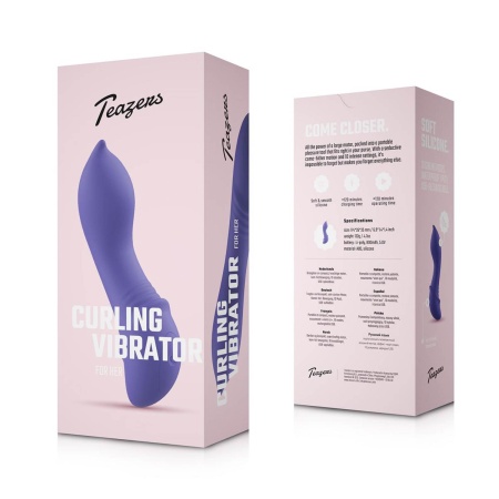 Curling Mini Vibrator - zakrzywiona końcówka come-hither, silikon medyczny, 17,4 cm, kolor Midnight Violet - 10