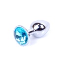 Biżuteria analna Jewellery Silver PLUG Light Blue - stal nierdzewna, bulwiasty kształt, długość 7 cm, średnica 2,7 cm - 5