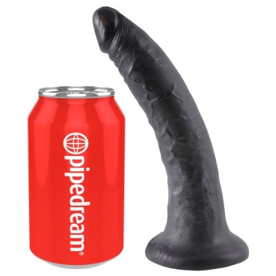 Dildo 7" Dark — realistyczny model z przyssawką i żyłkowaną powierzchnią, 20,5 cm, średnica 4,1 cm - 1 2