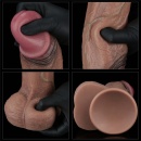Dildo silikonowe dwuwarstwowe XXL 28 cm - ciemny brąz - 14