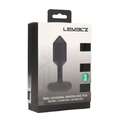 Hexagonal Vibrating Silicone Anal Plug - S - Black - 1 2