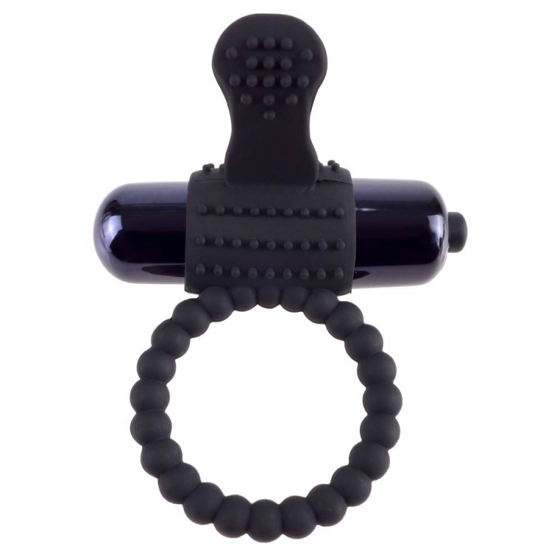 Pierścień erekcyjny z wibracją FCR Vibrating Silicone Super R – wyjmowany bullet, stymulator łechtaczki, średnica wewnętrzna 3,2 - 3