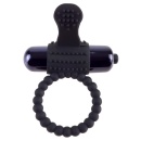 Pierścień erekcyjny z wibracją FCR Vibrating Silicone Super R – wyjmowany bullet, stymulator łechtaczki, średnica wewnętrzna 3,2 - 3