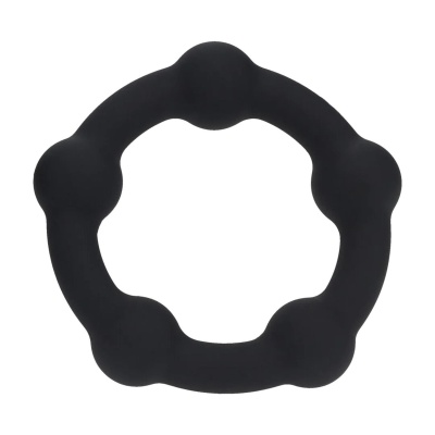 Beaded Silicone Cockring - S - 30mm - Black - 1