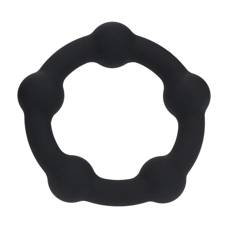 Beaded Silicone Cockring - S - 30mm - Black - 1