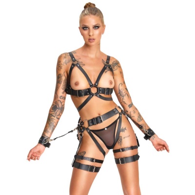 Leather Harness Set S/M - 1 2