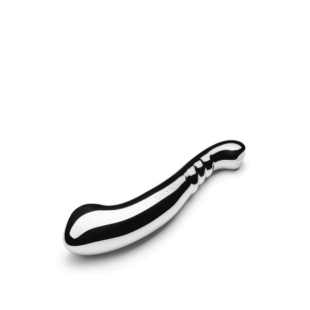Dwustronne dildo Contour ze stali nierdzewnej, zakrzywione, 27,8 cm - 4