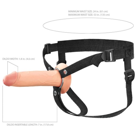 Strap-On Hollow Fantasy X-Tensions Elite 7″ — dwuwarstwowy silikon dual density, 19,1 cm długości, średnica wewnętrzna 3,2 cm, u - 8