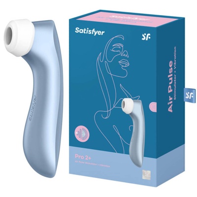 Bezdotykowy masażer łechtaczki Pro 2+ Blue - Air-Pulse, 11 programów i wibracje, 14,3 cm - 1